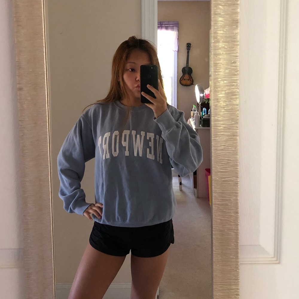 Brandy Melville Grey/Blue Newport Crewneck